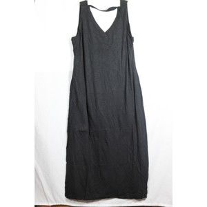 Peace Love World Black Women's Drape Back Slub Knit Maxi Dress Size 3X 046